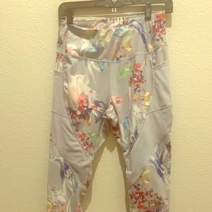 Grey floral workout leggings